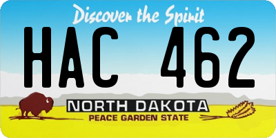 ND license plate HAC462
