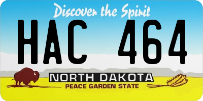 ND license plate HAC464