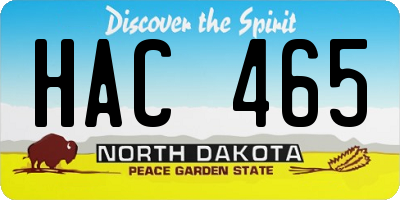 ND license plate HAC465