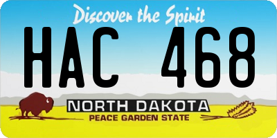 ND license plate HAC468