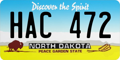 ND license plate HAC472