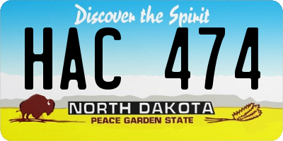 ND license plate HAC474