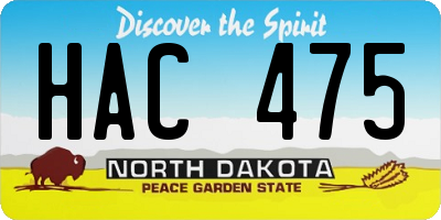 ND license plate HAC475