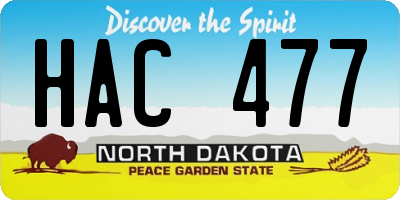 ND license plate HAC477