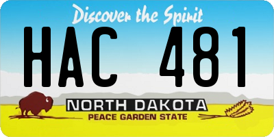 ND license plate HAC481