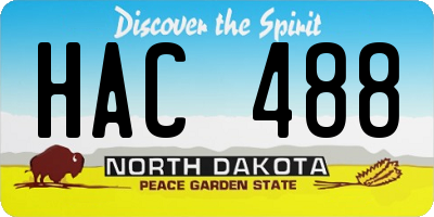 ND license plate HAC488