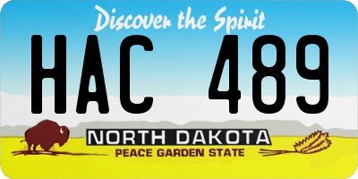 ND license plate HAC489