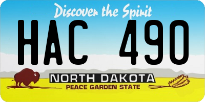 ND license plate HAC490
