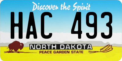 ND license plate HAC493