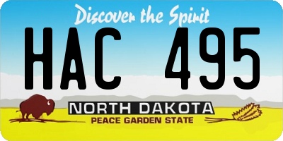 ND license plate HAC495