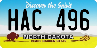 ND license plate HAC496