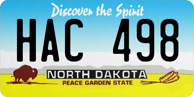 ND license plate HAC498