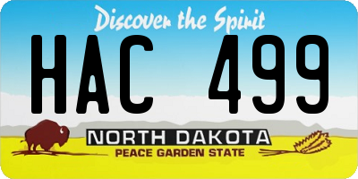 ND license plate HAC499