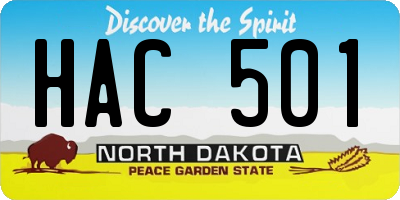 ND license plate HAC501