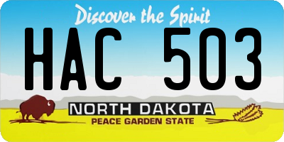 ND license plate HAC503