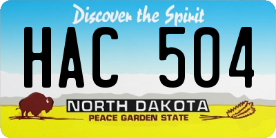 ND license plate HAC504