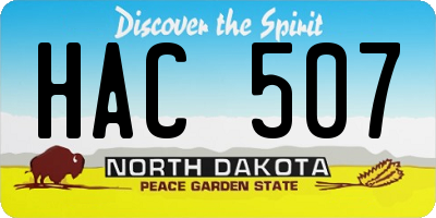 ND license plate HAC507