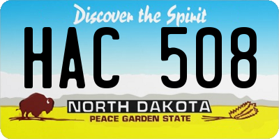 ND license plate HAC508