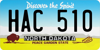 ND license plate HAC510