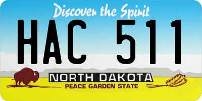 ND license plate HAC511