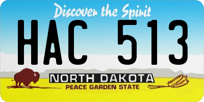 ND license plate HAC513