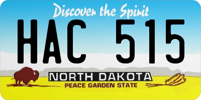 ND license plate HAC515