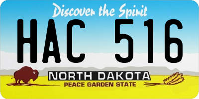 ND license plate HAC516