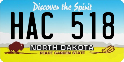 ND license plate HAC518