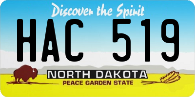 ND license plate HAC519