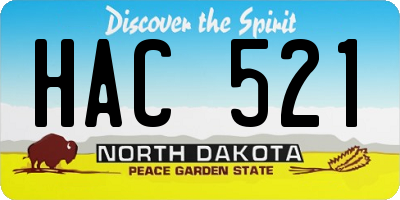 ND license plate HAC521