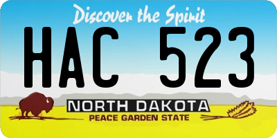 ND license plate HAC523