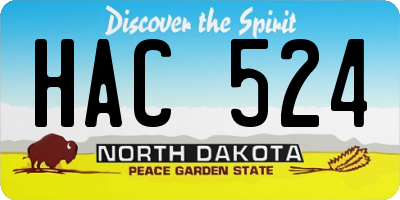 ND license plate HAC524