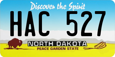 ND license plate HAC527