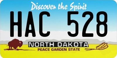 ND license plate HAC528