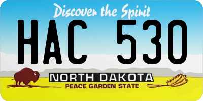 ND license plate HAC530