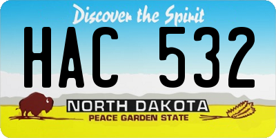 ND license plate HAC532