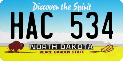 ND license plate HAC534