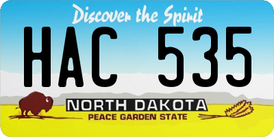 ND license plate HAC535