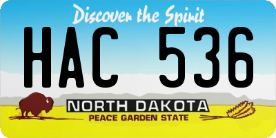 ND license plate HAC536