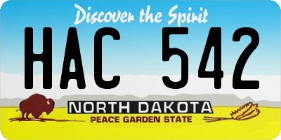 ND license plate HAC542