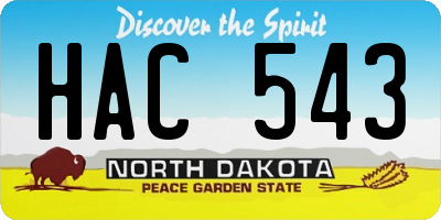 ND license plate HAC543