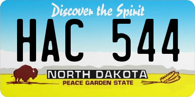 ND license plate HAC544