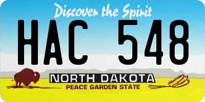 ND license plate HAC548