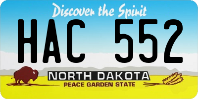 ND license plate HAC552