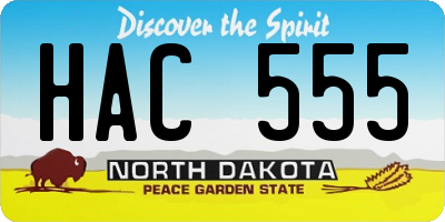 ND license plate HAC555