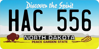 ND license plate HAC556