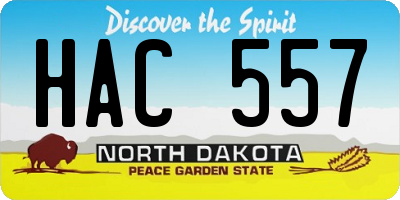 ND license plate HAC557