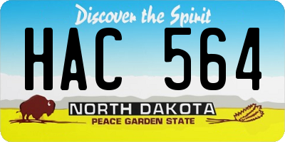 ND license plate HAC564