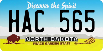 ND license plate HAC565