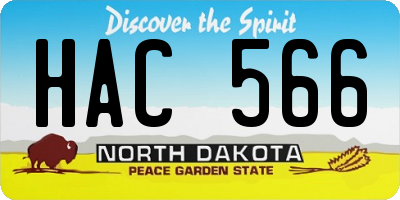 ND license plate HAC566